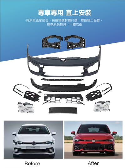 FP-VW-044 GOLF 8 改 8.5 GTI 前保桿2